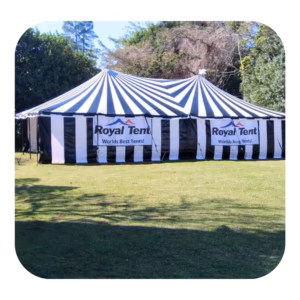 Black & White Executive Saddle Back Tent – 9m x 15m